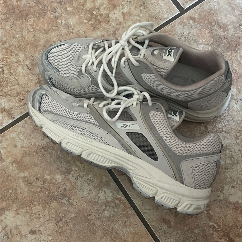 Reebok Beige and Gray Athletic Shoes